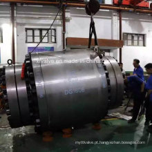 600lb forjou a válvula de bola fixa de aço da extremidade da flange do tamanho grande